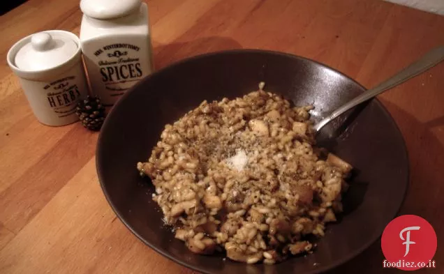 Vapore cremoso Risotto ai funghi