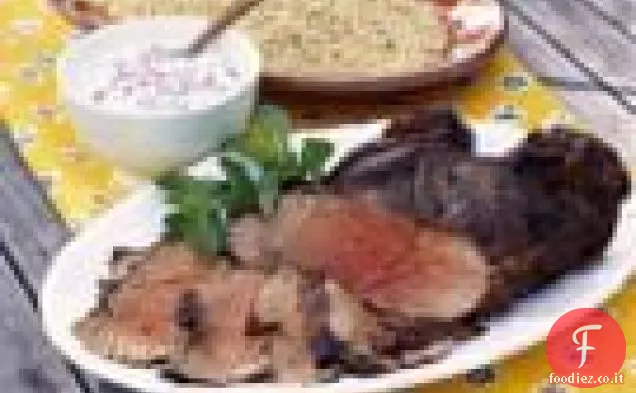 Coscia d'Agnello alla Griglia con Raita alla Menta