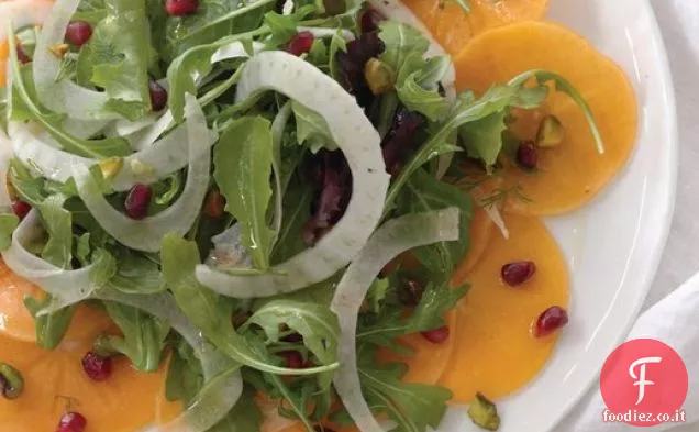 Insalata di Cachi, Melograno e Pistacchio Con Vinaigrette al Miele di Limone Da ' Scegliere i lati