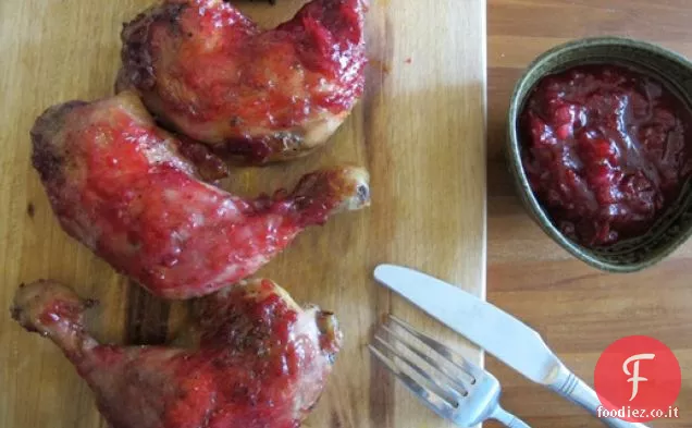 Pollo arrosto glassato al mirtillo