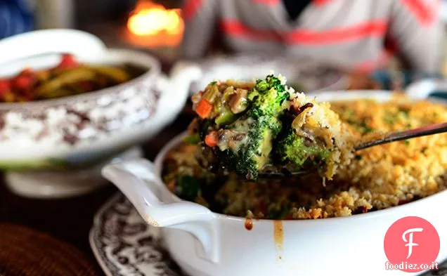 Casseruola di riso selvatico di broccoli