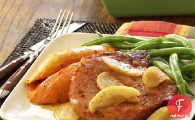 Braciole di maiale affumicate con patate dolci