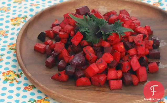 Verdure a radice saltate con salsa di soia e miele