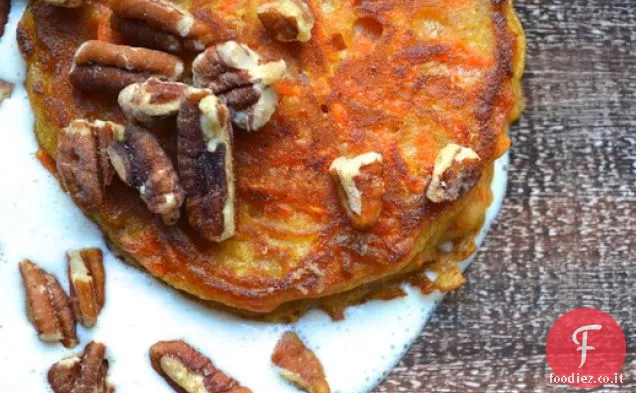 Frittelle di torta di carote con crema di arancia dolce