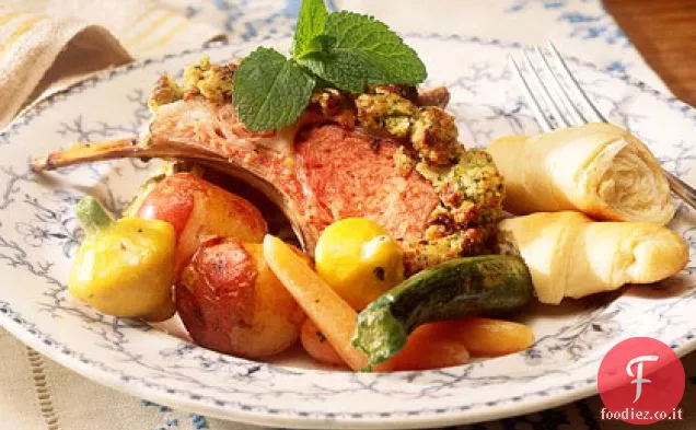 Agnello in crosta di menta