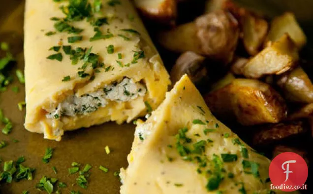 Formaggio di capra e frittata di erbe fresche