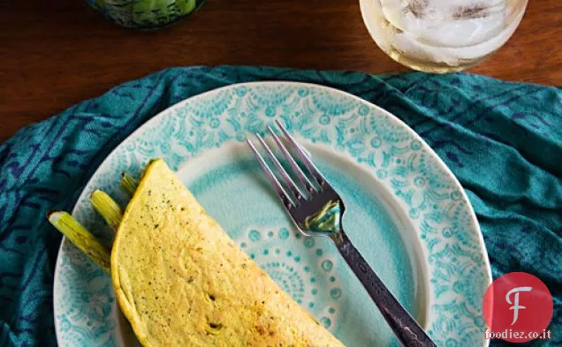 Omelette di farina di ceci con asparagi