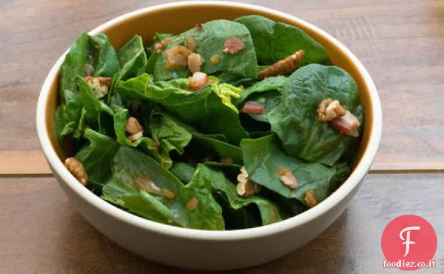 Insalata di spinaci con pancetta calda Vinaigrette