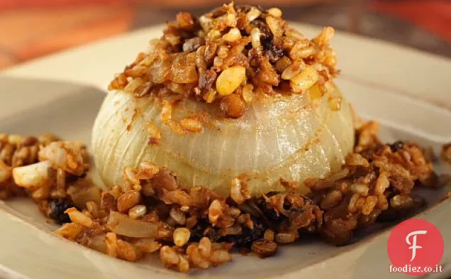 Cipolle Vidalia ripiene di riso-Lenticchie Pilaf