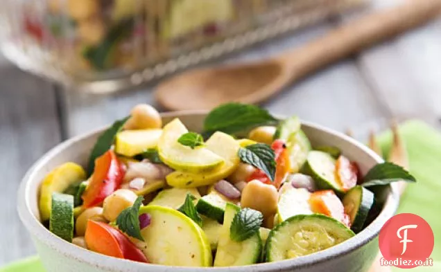 Zucchine marinate e insalata di ceci