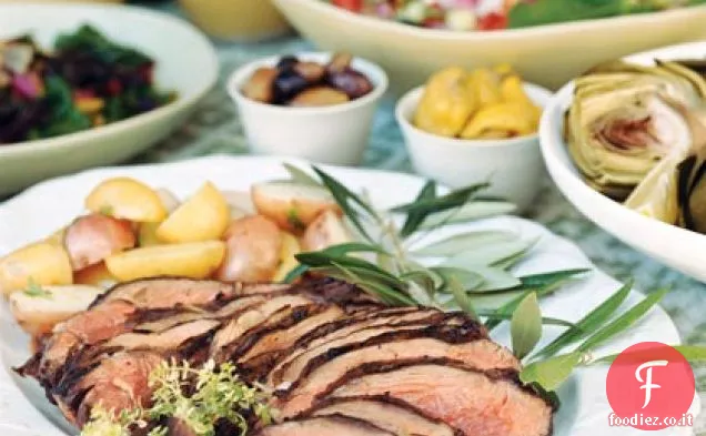 Agnello greco con erbe e aglio