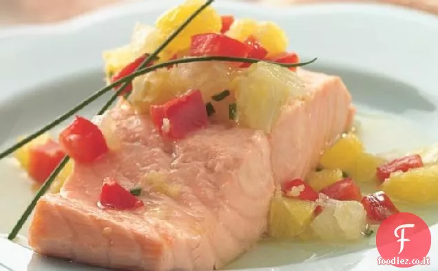 Salmone con salsa di zenzero e agrumi