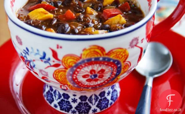 Zuppa di fagioli neri e ananas Stufato di peperoncino