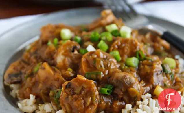 Étouffée di salsiccia e funghi