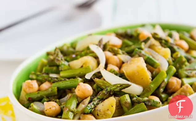 Insalata di asparagi Arrosto con ceci e Patate
