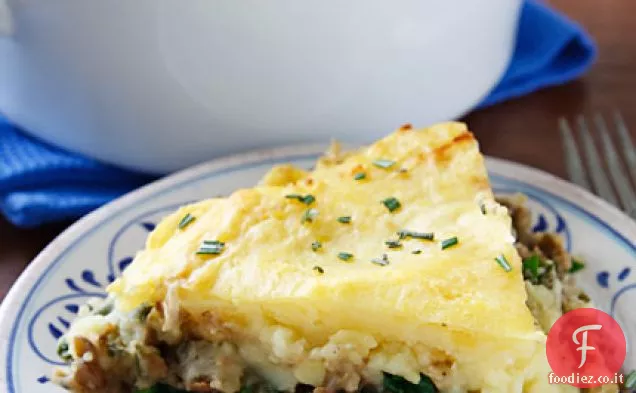 Torta abbondante di lenticchie e funghi
