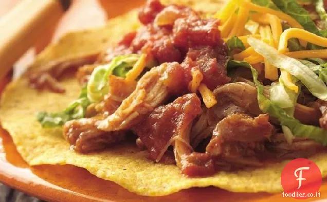 Tostadas di pollo messicano a cottura lenta