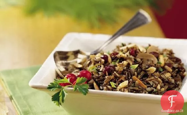 Riso selvatico a cottura lenta con mirtilli rossi