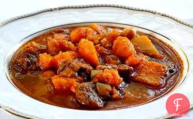 Stufato di agnello piccante con zucca