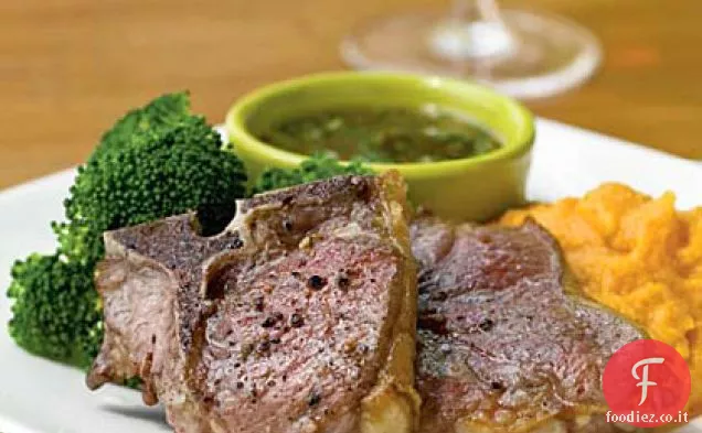 Costolette di agnello con salsa di menta e fichi