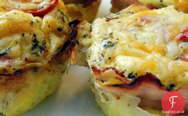 Frittate all'uovo di due formaggi