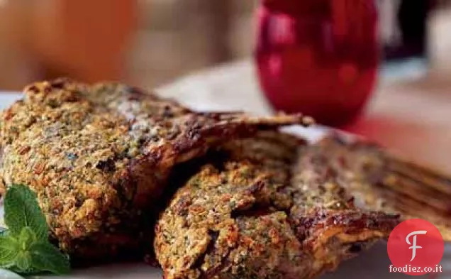 Cremagliera di agnello incrostato di pistacchio