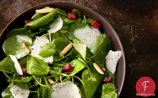 Insalata di crescione con Manchego, Membrillo e Mandorle