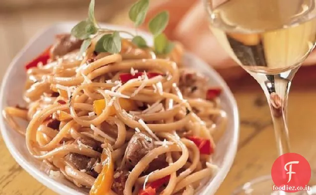 Linguine con Salsa di Pollo piccante