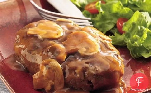 Bistecche di funghi Salisbury alle erbe