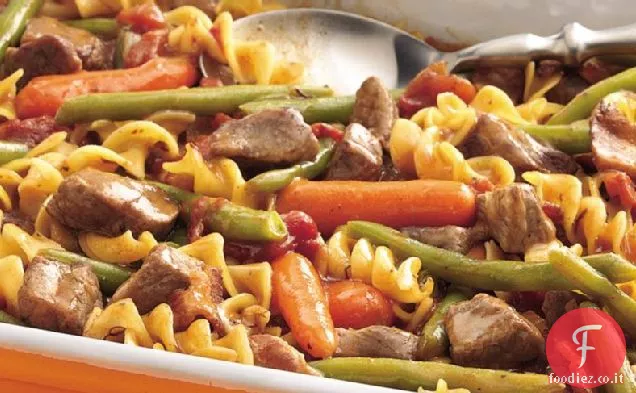 Manzo, pancetta e Noodle cuocere