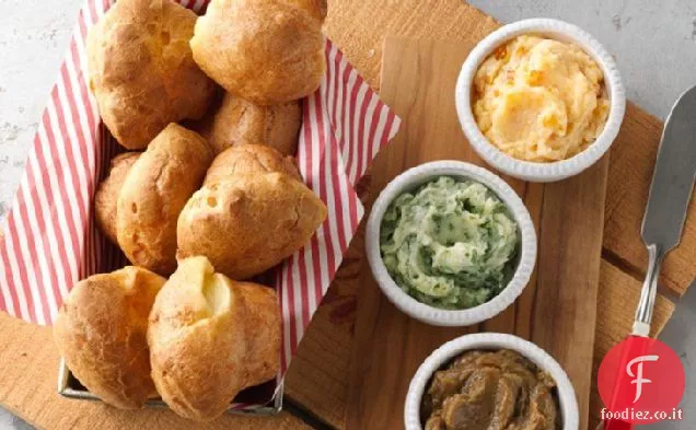Mini-Popovers con Trio di Burro aromatizzato