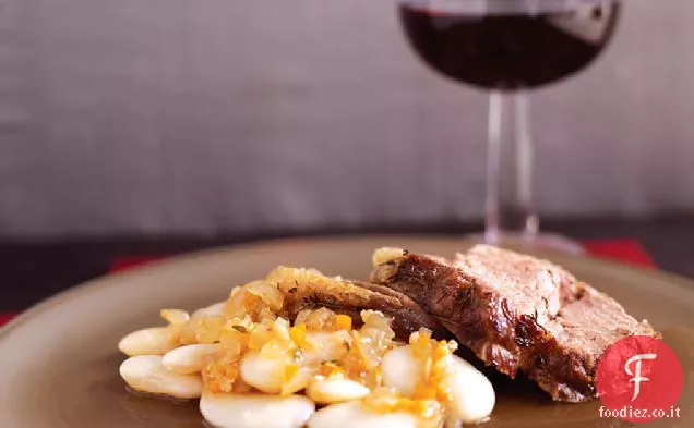 Agnello brasato con fagioli bianchi giganti