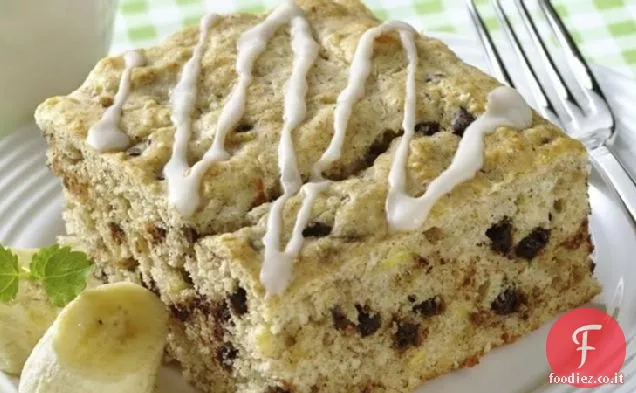 Torta al caffè con gocce di cioccolato alla banana