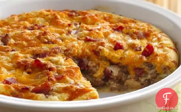 Incredibilmente facile Pancetta Cheeseburger Pie