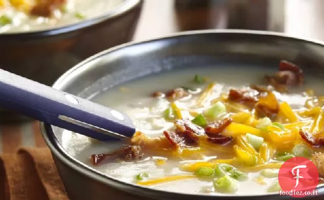 Zuppa di patate con pancetta cheddar