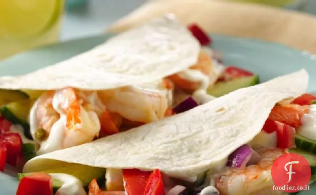 Tacos di gamberi di agrumi magri