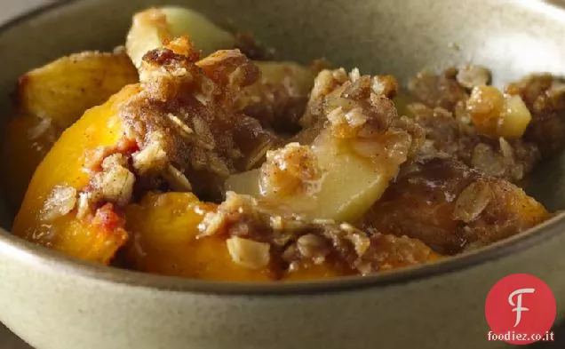 Noce Mela-Pesca Croccante con Cannella-Zucchero di canna Crumble