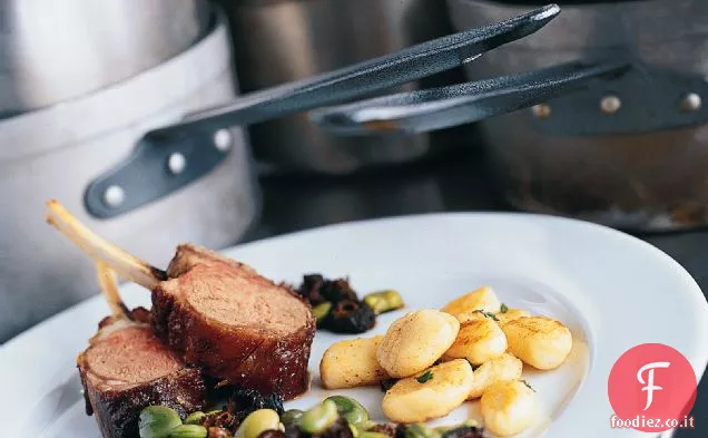 Costolette di Agnello di Siegel con Fave e Gnocchi di patate