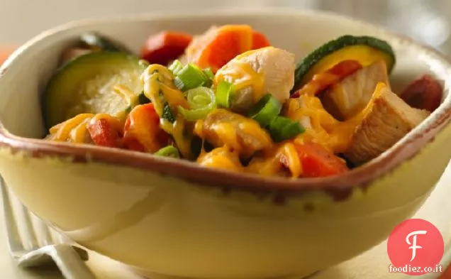 Formaggio pollo padella cena