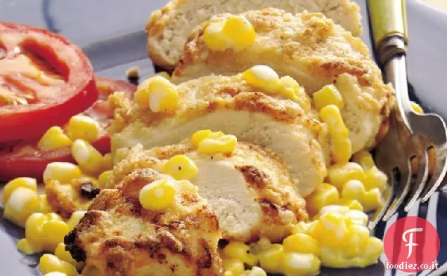 Ranch pollo fritto al forno con gusto di mais caldo