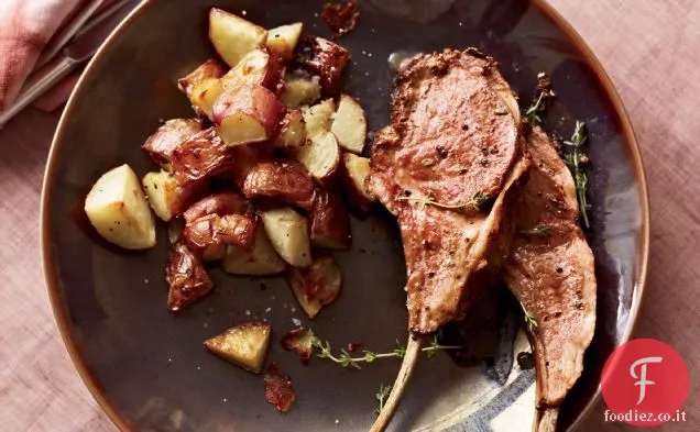 Coriandolo-crostata di agnello con scalogno Jus