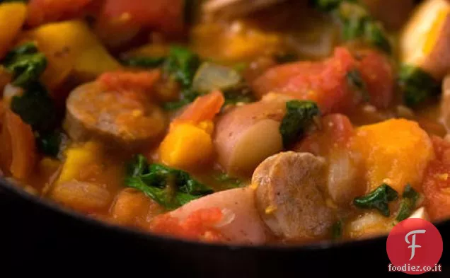 Stufato di Bratwurst e Butternut Squash