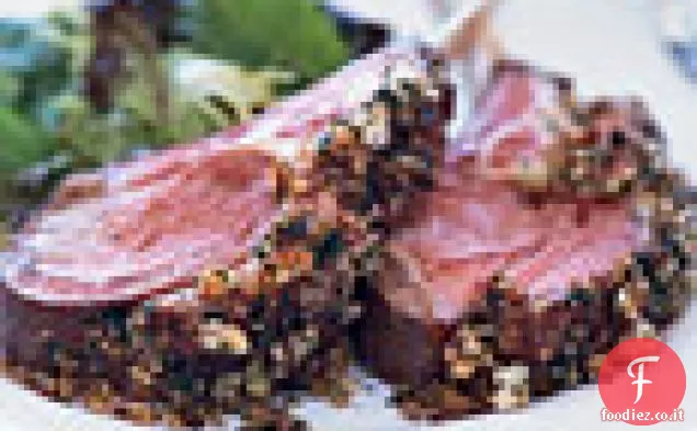 Agnello arrosto con crosta di Marionberry-Pecan
