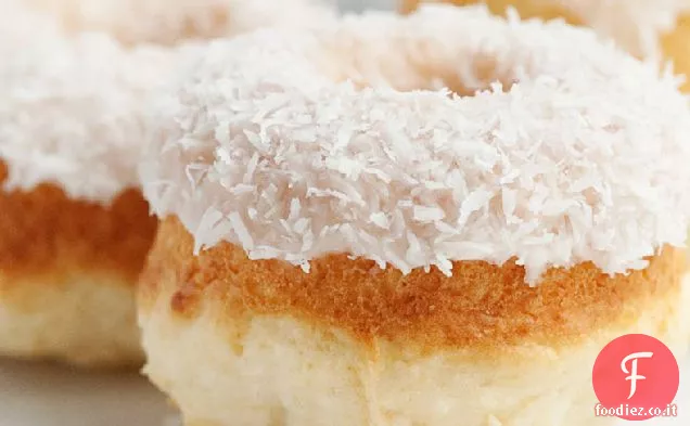 Ciambelle di cocco al forno con glassa di cocco