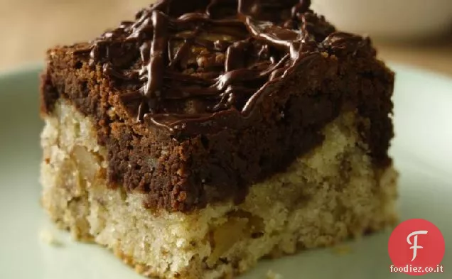 Barrette di noci di banana marmorizzate al cioccolato
