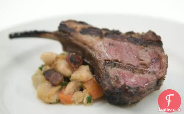 Costolette di Agnello con Miele di Timo e Fagioli Bianchi