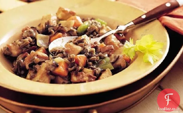 Stufato di tacchino alle erbe e casseruola di riso selvatico (cottura per 2)