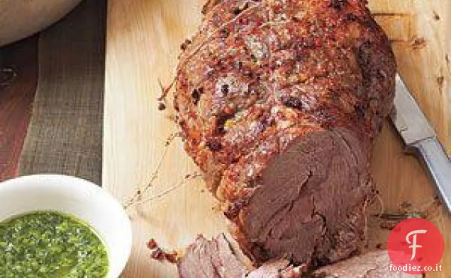 Coscia di Agnello arrosto con Carote e Miele-Ricetta Salsa di menta