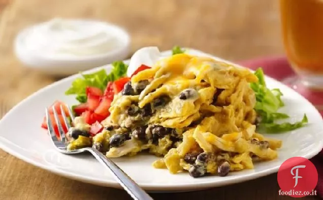 Slow-Cooker verde Cile-Pollo Enchilada Casseruola