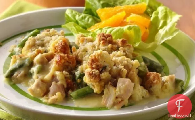 Cena con forno di pollo salato